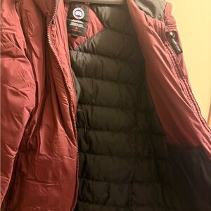 Canada Goose Maroon and Black Puffer Jacket